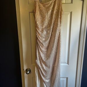 Grace Karin Champagne Sequin Evening Dress